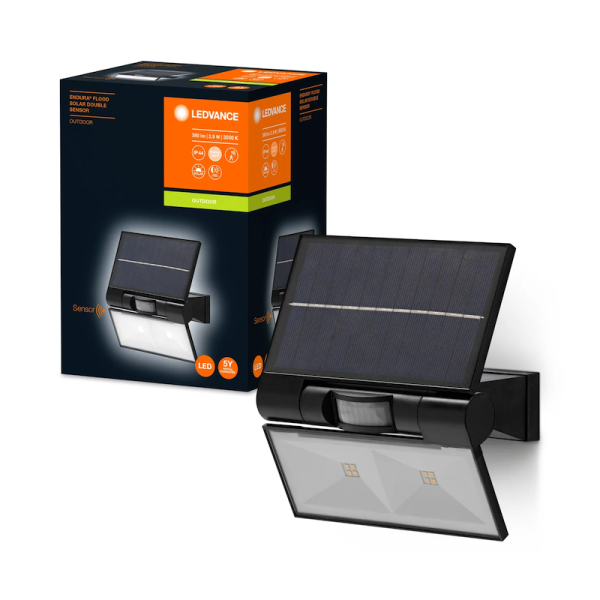 ENDURA FLOOD SOLAR Double  2,9W 380lm 3000K IP54 сенсор - уличн ночник(солнечная бат.) LEDV - , изображение 2