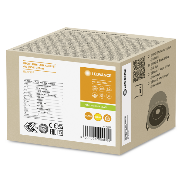 SP AIR ADJ P 4W 930 DIM IP23 BK - , изображение 14