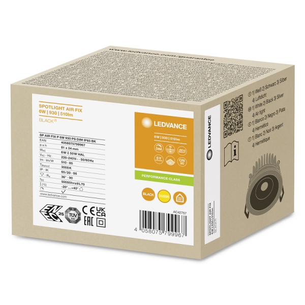SP AIR FIX P 6W 930 PS DIM IP65 BK - , изображение 14