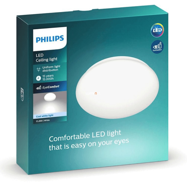 10W/6500K IP20 D=250mm 880lm - Светодиодный настенно-потолочный круглый светильник PHILIPS - , изображение 3