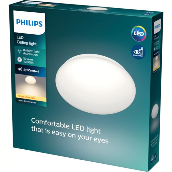 10W/2700K IP20 D=250mm 880lm - Светодиодный настенно-потолочный круглый светильник PHILIPS - , изображение 3