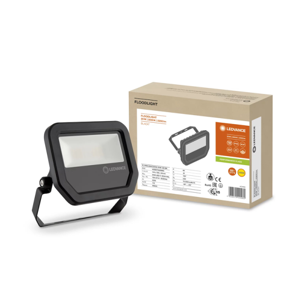 20W/6500K (=160W) IP65 2400Lm Симметричный 100° Чёрный - Светодиодный прожектор LEDVANCE FLOODLIGHT PERFORMANCE - , изображение 6