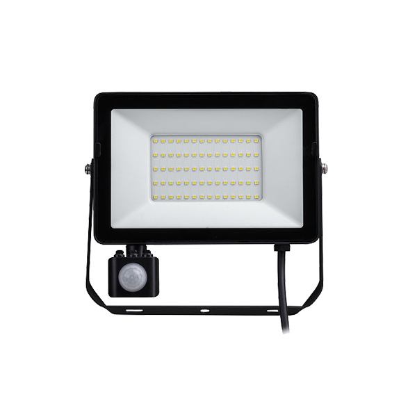 50W/3000K (=400W) СЕНСОР IP65 4750lm Чёрный - Светодиодный прожектор с датчиком PHILIPS BVP150 - 