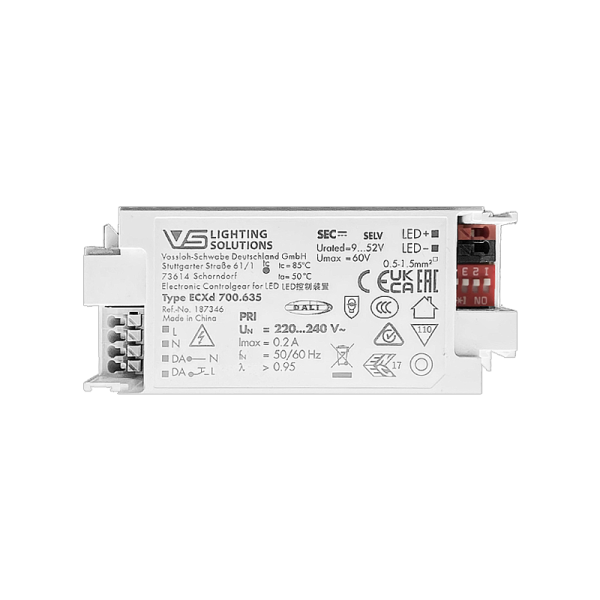VS  26W  DALI2/DIP  150-700мА    9- 52V  ECXd 700.635  DIP-перекл  97x43x30мм - драйвер - , изображение 2