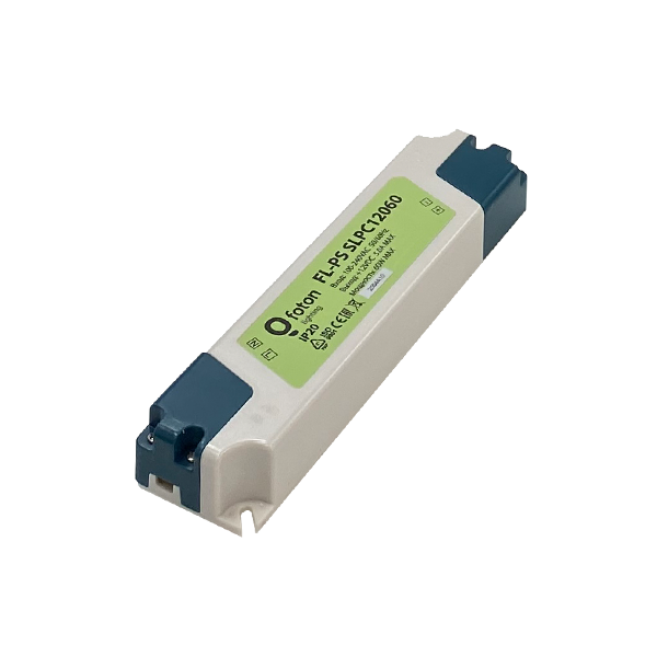 FL-PS SLPC12060  Pout= 60Вт, Uout=12В, Uin=175-240В, IP20, 176x43x25мм,  145г - пластик. транс-тор - 