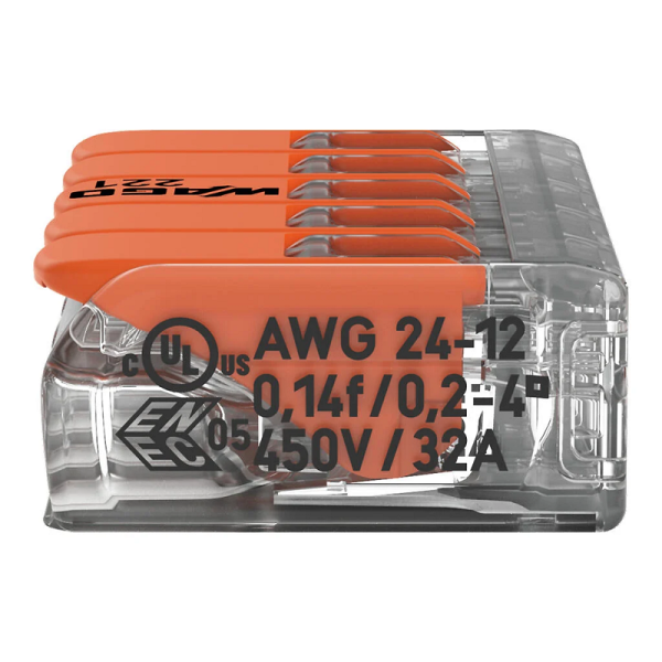 221-415   5 конт., многоразовая, 32A 450V - клеммная колодка WAGO (25) - , изображение 3