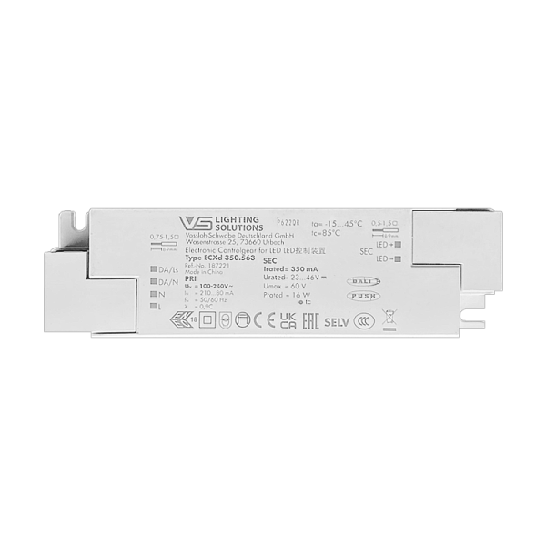 VS  16W  DALI2/Single  350мА  23-46V ECXd  350.563  150x43x25мм - драйвер - , изображение 2