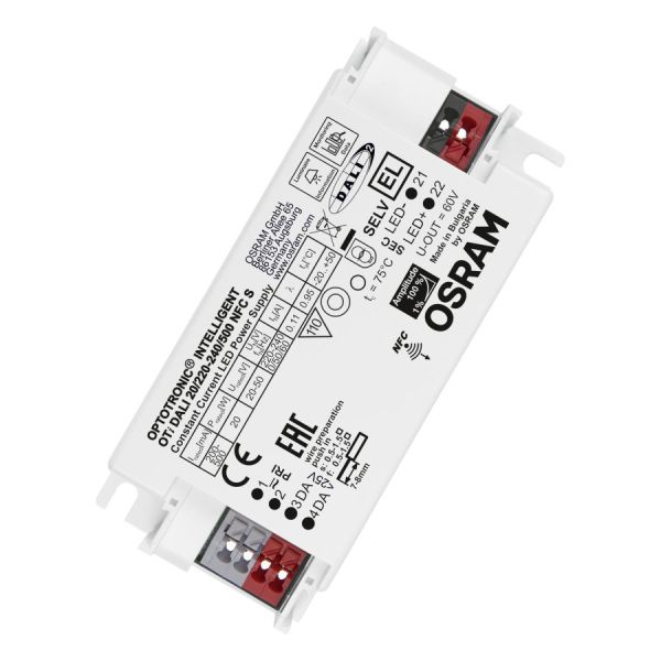 Драйвер для LED светильников OTi DALI 20/220…240/500  NFC S /LEDset/Prog 20W  200....500mA  97x43x30 OSRAM - , изображение 2