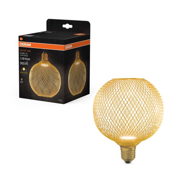 DECOR LED FLAT GLOBE 125 GOLD 3.5W 827 Frosted E27 Non-DIM - , изображение 5