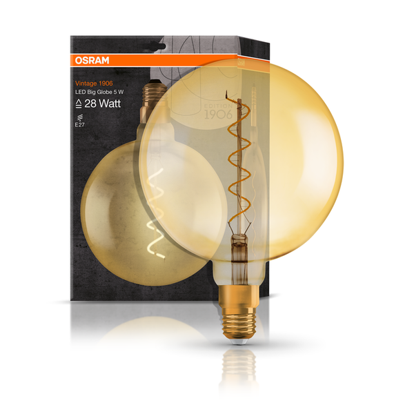 Vintage 1906 Big Globe 28 Filament 4W 820 Gold E27 - , изображение 5