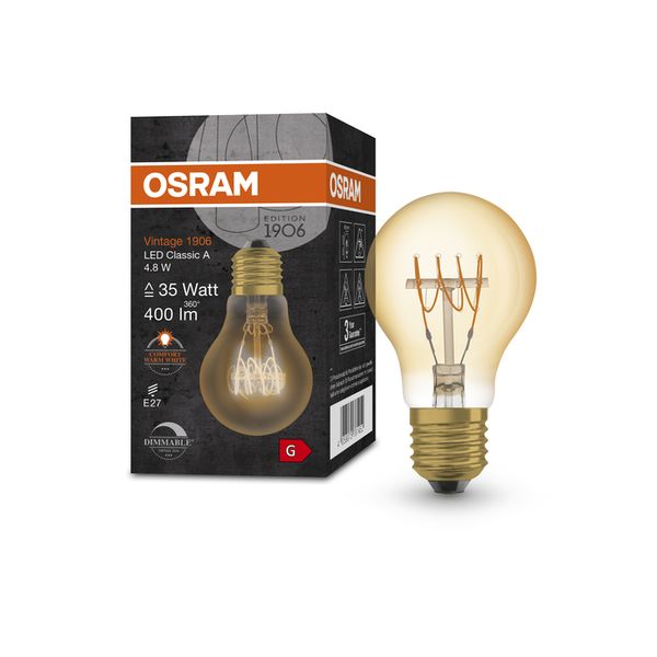 Vintage 1906 Classic A 35 Filament DIM 4.8W 822 Gold E27 - , изображение 5
