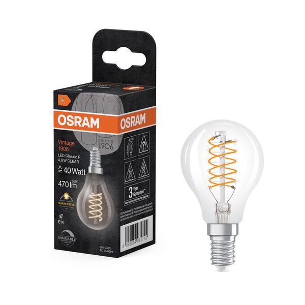 Vintage 1906 Classic P 40 Filament DIM 4.8W 827 Clear E14 - , изображение 8