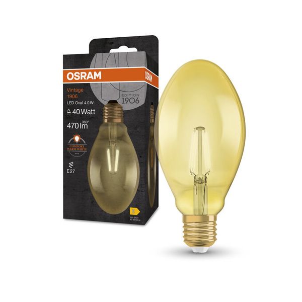 Vintage 1906 Oval 40 Filament 4W 824 Gold E27 - , изображение 5