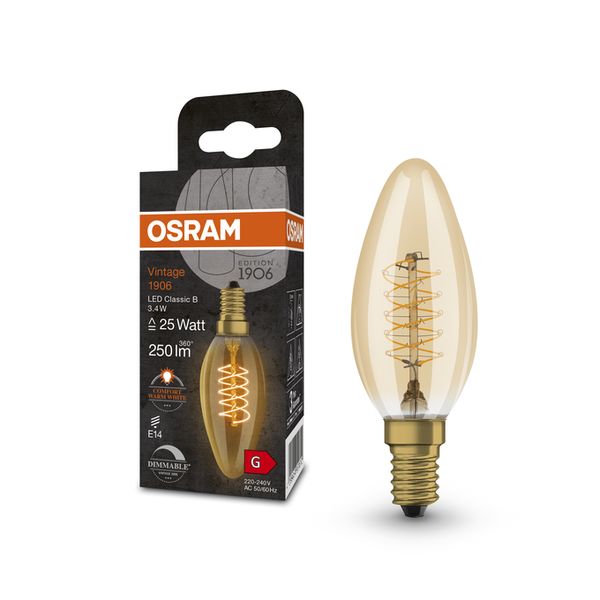 Vintage 1906 Classic B 25 Filament DIM 3.4W 822 Gold E14 - , изображение 5