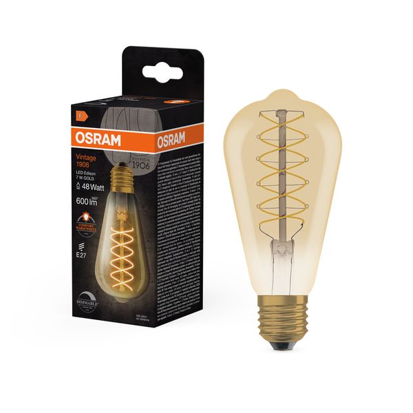 Vintage 1906 Edison 48 Filament DIM 7W 822 Gold E27 - , изображение 8