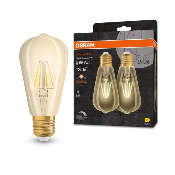 Vintage 1906 Edison 55 Filament DIM 6.5W 824 Gold E27 - , изображение 14
