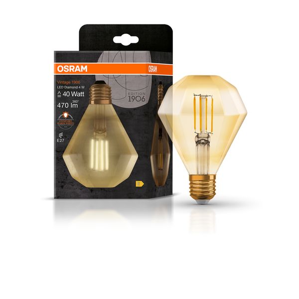 Vintage 1906 Edison 40 Filament Diamond 4W 824 Gold E27 - , изображение 8