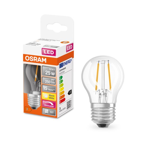 LED Superstar Classic P 25 Filament DIM 2.8W 827 Clear E27 - , изображение 4