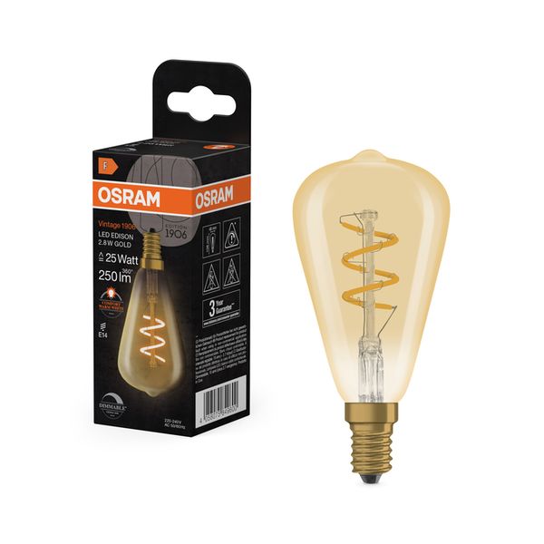 Vintage 1906 Edison Spiral Filament DIM 2.8W 822 Gold E14 - , изображение 11