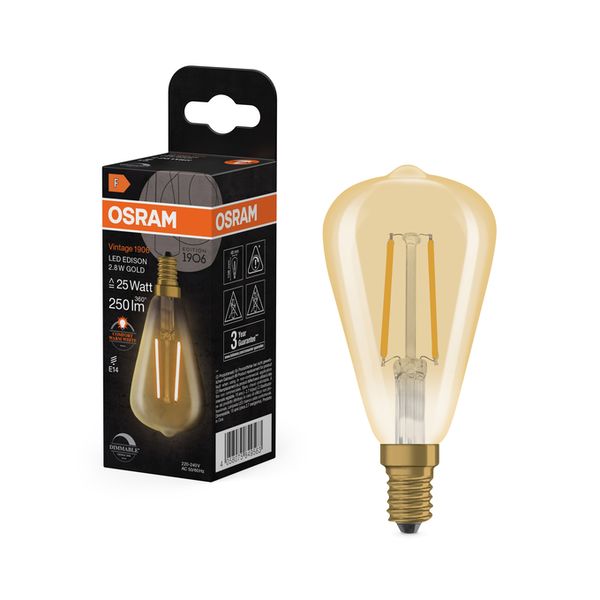 Vintage 1906 Edison Filament DIM 2.8W 822 GOLD E14 - , изображение 11