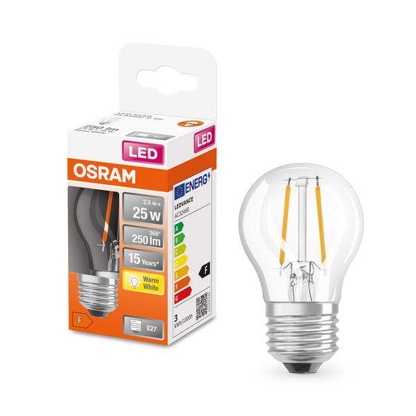 LED Star Classic P 25 Filament 2.5W 827 Clear E27 - , изображение 4