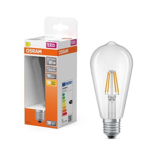 LED Star Classic Edison ST64 40 Filament 3.4W 827 Clear E27 - , изображение 8