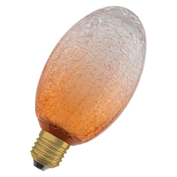 DECOR LED FLAT LAMP 3.5W 827 E27 Non-Dim IN CRACKED GLASS LONG ORANGE - 