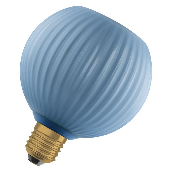 DECOR LED FLAT LAMP 3.5W 827 E27 Non-DIM IN COLOURED GLASS GLOBE BLUE - 