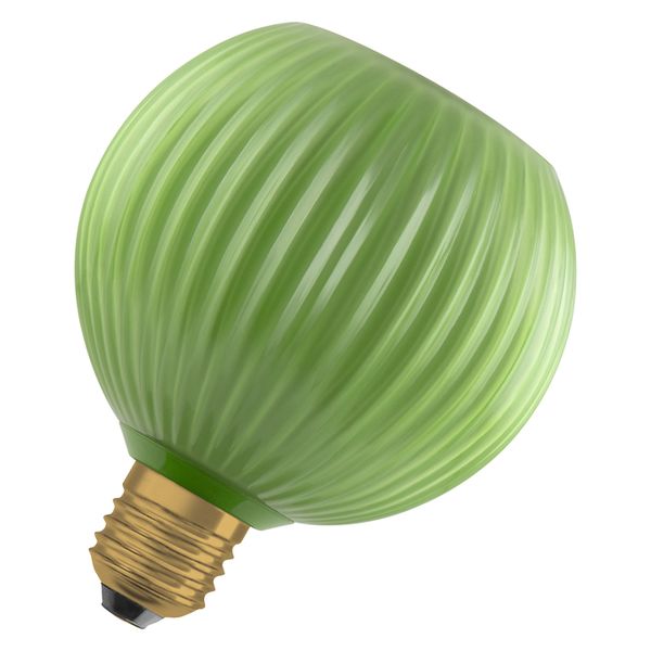 DECOR LED FLAT LAMP 3.5W 827 E27 Non-DIM IN COLOURED GLASS GLOBE GREEN - 