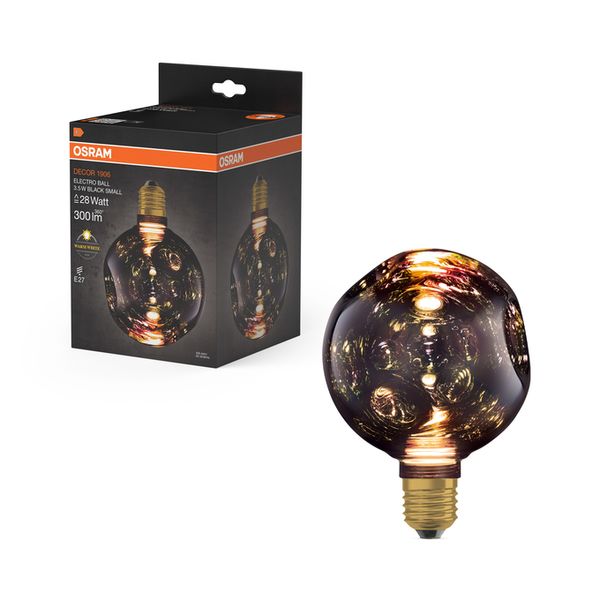 DECOR LED FLAT LAMP 3.5W 827 E27 Non-DIM IN ELECTRO GLASS SMALL BLACK - , изображение 8