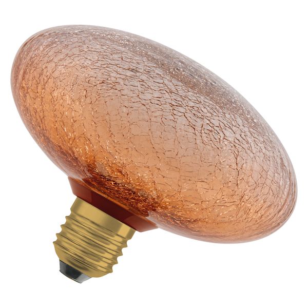 DECOR LED FLAT LAMP 3.5W 827 E27 Non-Dim IN CRACKED GLASS FLATTENED ORANGE - 