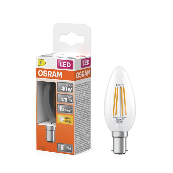 LED Star Classic B 40 Filament 3.4W 827 Clear B15d - , изображение 8