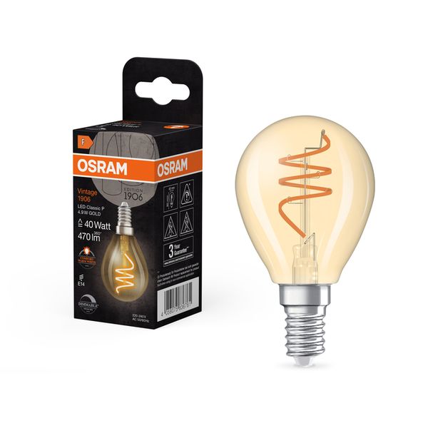 Vintage 1906 Classic P 40 Spiral Filament DIM 4.9W 922 Gold E14 - , изображение 11