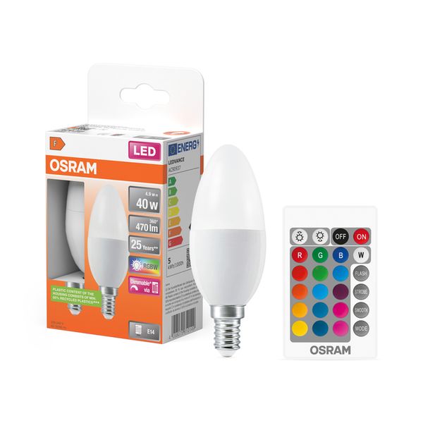 LED Superstar Classic B 40 RGBW Remote Control 4.9W 827 Frosted E14 - , изображение 4