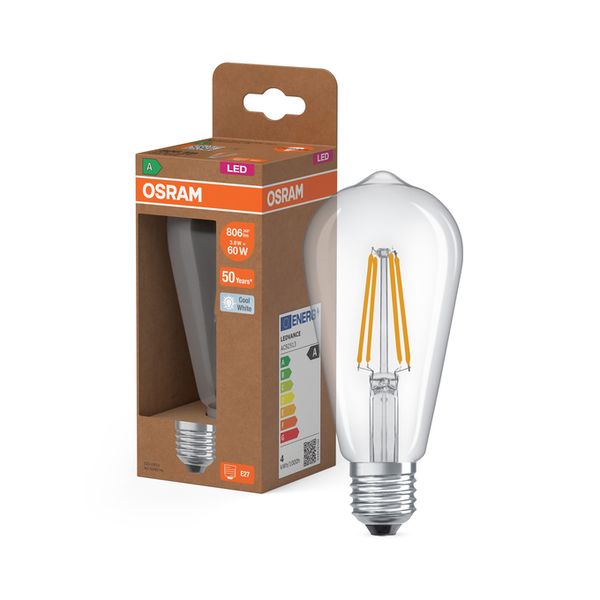 LED Classic Edison 60 Filament Energy efficiency class A 3.8W 840 Clear E27 - , изображение 8