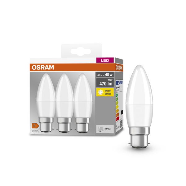 LED Base Classic B 40 4.9W 827 Frosted B22d - , изображение 8