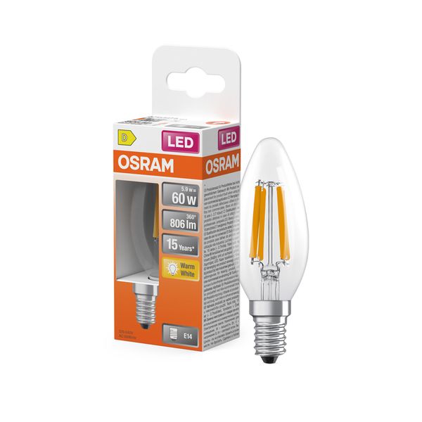 LED Star Classic B 60 Filament 5.9W 827 Clear E14 - , изображение 12
