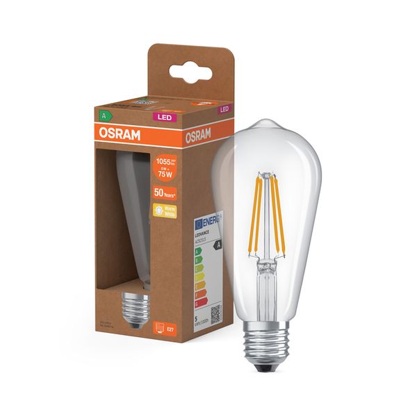 LED Classic Edison 75 Filament Energy efficiency class A 5W 827 Clear E27 - , изображение 8