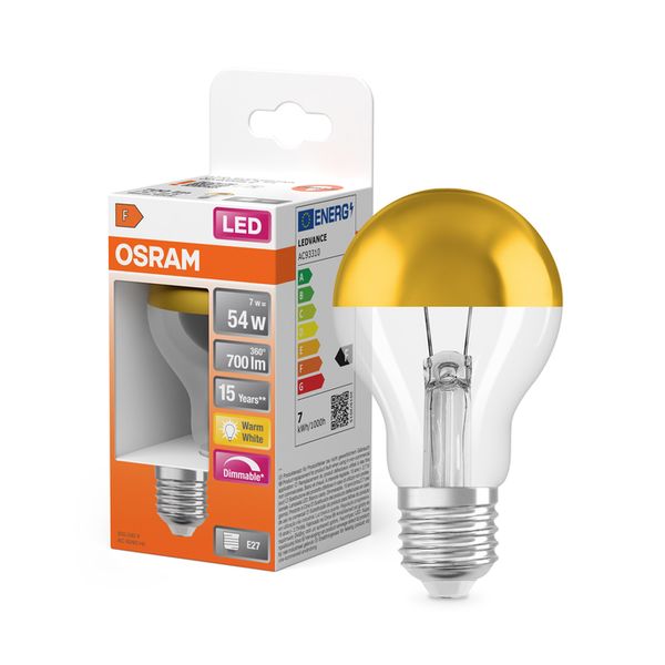 LED SUPERSTAR CLASSIC A 54 COB 7W 827 Mirror Gold E27 - , изображение 8