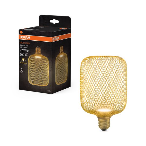 DECOR LED FLAT SQUARE 100 GOLD 3.5W 827 Frosted E27 Non-DIM - , изображение 6