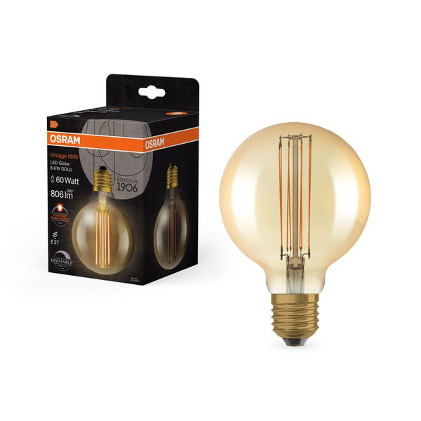 Vintage 1906 Globe 95 60 Filament DIM 8.8W 822 Gold E27 - , изображение 12