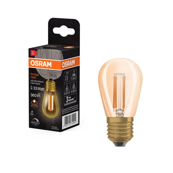 Vintage 1906 Mini Edison ST 45 33 Filament DIM 4.8W 822 Gold E27 - , изображение 15