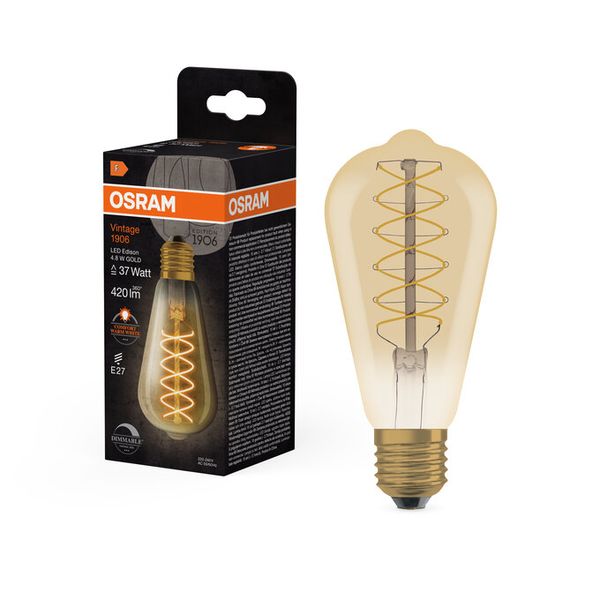 Vintage 1906 Edison 37 Filament DIM 4.8W 822 Gold E27 - , изображение 12