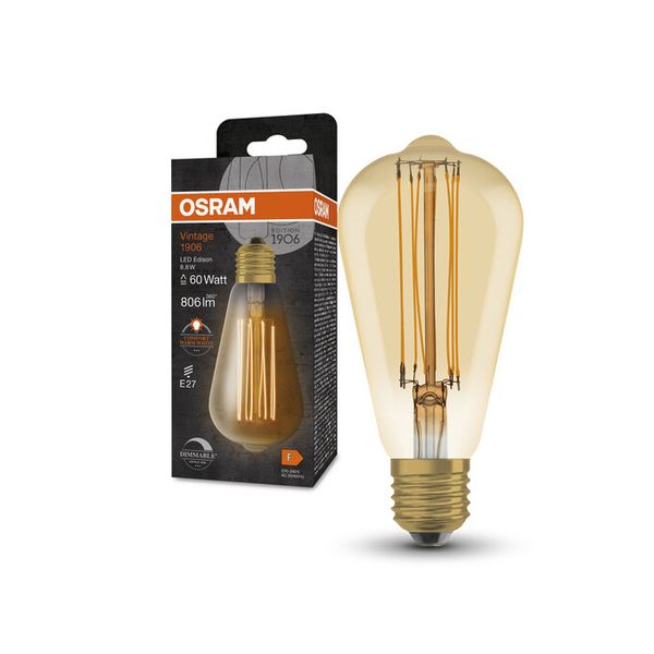 Vintage 1906 Edison 60 Filament DIM 8.8W 822 Gold E27 - , изображение 6