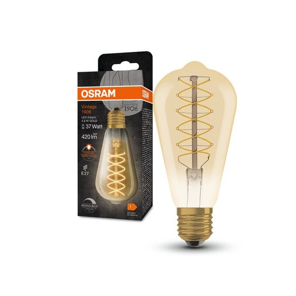 Vintage 1906 Edison 37 Filament DIM 4.8W 822 Gold E27 - , изображение 9