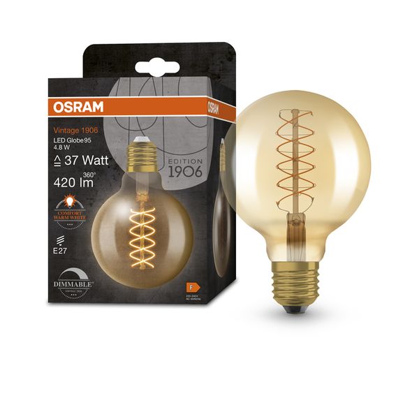 Vintage 1906 Globe 95 37 Filament DIM 4.8W 822 Gold E27 - , изображение 9