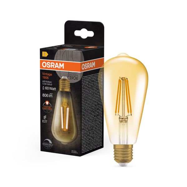 Vintage 1906 Edison 60 Filament DIM 7.2W 824 Gold E27 - , изображение 12
