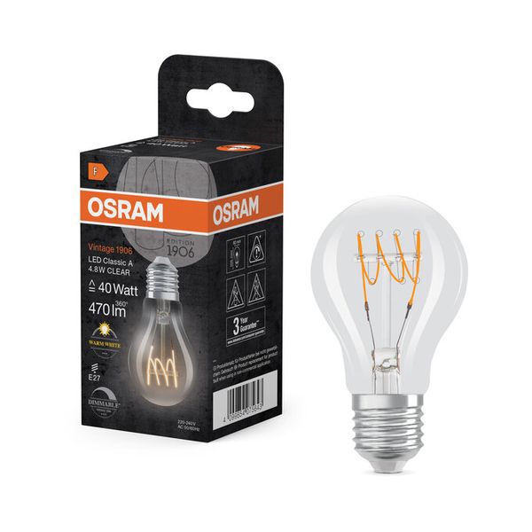 Vintage 1906 Classic A 40 Filament DIM 4.8W 827 Clear E27 - , изображение 9