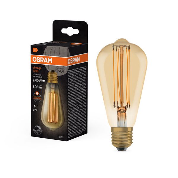Vintage 1906 Edison 60 Filament DIM 8.8W 822 Gold E27 - , изображение 9