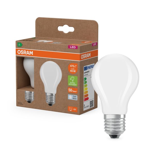 LED Classic A 40 Filament Energy efficiency class A 2.2W 840 Frosted E27 - , изображение 9
